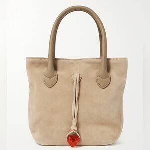 Uno Alla Volta Alessandra And Elisabetta’s Suede Handbag Purse Taupe